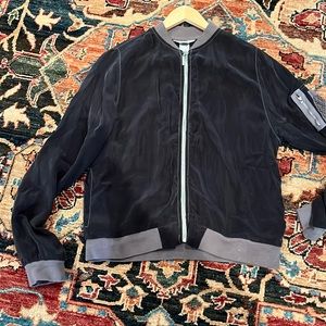 Hard tail bomber jacket.